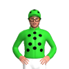 Lime Green, Black Spots, Lime Green Cap With Black Spots