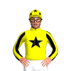 Yellow, Black Star, Black And Yellow Striped Sleeves, Yellow Cap With Black Stars