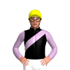 Black, Lilac Sash And Sleeves, Yellow Cap