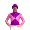 Hot Pink, Purple Diablo And Collar, White Horseshoes On Sleeves And Cap