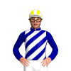 Dark Blue, White And Yellow Diagonal Stripes, Striped Cap