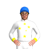 White, Blue Splash, Yellow Southern Cross And Bowls, Blue And Yellow Cuffs, Blue Cap