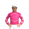 Pink, Black Pelican Head Within White Circle, Pink With White Star Sleeves And Cap