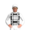 White, Tartan Hoops And Cap