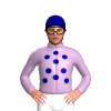 Lilac, Dk. Blue Spots And Cap