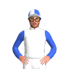 White, Royal Blue Shamrock And Sleeves, Quartered Cap