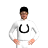 White, Black Horseshoe And Cap