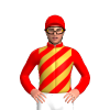 Red, Gold And White Diagonal Stripes, Red Cap