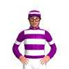 Purple, White Hoops, Armbands And Hooped Cap