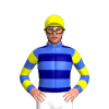 Royal Blue And Navy Blue Hoops, Yellow Shamrock, Hooped Sleeves, Yellow Cap