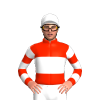 Scarlet, White Band, Hooped Sleeves, White Cap