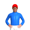 Blue, Red Diamond And Cap