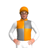 Tangerine, Grey Quarters, White Sleeves