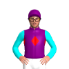 Purple, Red Diamonds Band, Aqua Sleeves, Purple And Aqua Diamond Cap