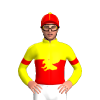 Yellow, Red Half With Yellow Eagle, Red Armbands And Cap, Yellow Seams And Pom Pom