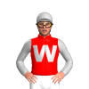 Red, Silver W, Royal Blue Diamond, Diamond On Sleeves And Cap