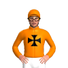 Orange, Black Maltese Cross