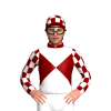 Maroon, White Diablo With QLD Rogues, Diagonal Check Sleeves And Cap