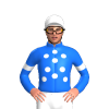 Blue, White Spots, Armbands And Cap