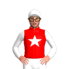 Red, White Star, Sleeves And Cap