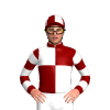 Maroon And White Quarters, Hooped Sleeves, Quartered Cap