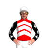 Red, White Chevrons, Black Sleeves With White Stars And Cap
