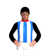 Red, White And Blue Stripes, Black Sleeves And Cap