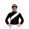 Black, White Sash, Diamond Armbands, Hooped Cap