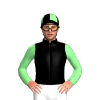 Black, Light Green TB And Sleeves, Quartered Cap With Light Green TB Brand