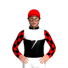 Black, White Lightning Bolt Yoke, Red Check Sleeves, Red Cap