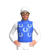 Royal Blue, White Horseshoes, Sleeves And Cap