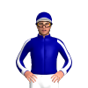 Dark Blue, White Flame, White Stripe Sleeves, Cuffs And Peak