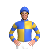 Royal Blue, Gold Quarters, Hooped Sleeves