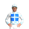WHITE, LIGHT BLUE CHECKS, BLUE SQUARES, WHITE SLEEVES, LIGHT BLUE STARS, CUFFS, STARS CAP, PEAK 