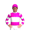 SHOCKING PINK, WHITE BAND, COLLAR, WHITE, SHOCKING PINK HOOPS SLEEVES, SHOCKING PINK CAP