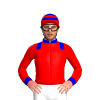 RED,MEDIUM BLUE EPAULETTES,COLLAR,MEDIUM BLUE CUFFS,MEDIUM BLUE HOOPS CAP