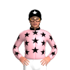LIGHT PINK,BLACK STARS,COLLAR,WHITE SLEEVES,BLACK STARS,BLACK CAP,WHITE STAR,BLACK POM POM
