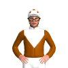 BROWN,WHITE BIB,COLLAR,CAP,BROWN SPOTS