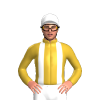 GOLD, WHITE BRACES, WHITE CAP