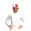 WHITE,RED QUARTERS CAP