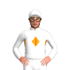 WHITE,ORANGE DIAMOND BAND