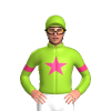 YELLOW GREEN, PINK STAR, YELLOW GREEN SLEEVES, PINK ARMBANDS 