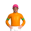 ORANGE, GREEN ARMBANDS, Pink cap