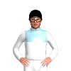 LIGHT BLUE , WHITE HALVED , WHITE DIAMOND BAND , WHITE SLEEVES, Black cap