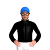 BLACK,WHITE FIVE STARS, Blue cap