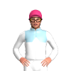LIGHT BLUE , WHITE HALVED , WHITE DIAMOND BAND , WHITE SLEEVES, Pink cap