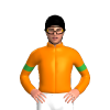 ORANGE, GREEN ARMBANDS, Black cap