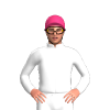WHITE, PURPLE FIVE STARS, Pink cap