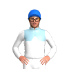 LIGHT BLUE , WHITE HALVED , WHITE DIAMOND BAND , WHITE SLEEVES, Blue cap