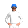 WHITE, PURPLE FIVE STARS, Blue cap